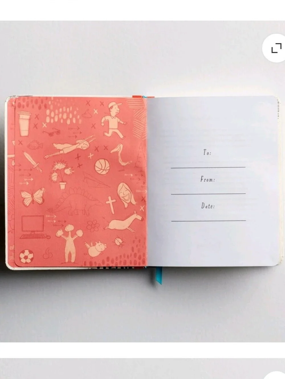 Hallmark The Devotional Doodle Journal - Tan Cover with Coral Spine New